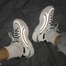 QWEDF/трендовые сетчатые светоотражающие мужские кроссовки; обувь в стиле ретро для мужчин; спортивная обувь на платформе; Мужская Вулканизированная дышащая обувь; G5-36