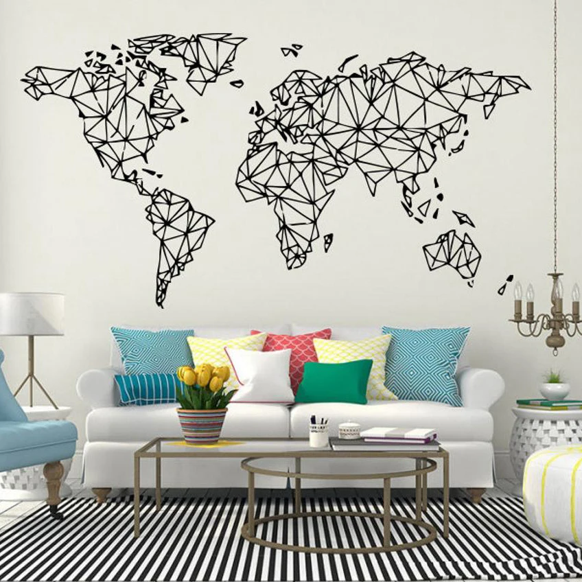 Mappa Del Mondo Adesivo Mappa Del Mondo Decalcomanie Mappa Del Mondo Adesivo Murale Ufficio Home Soggiorno Decor Vinile Decalcomania Di Arte Murale B2