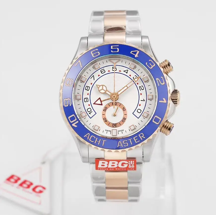 US $125.00 2021 New Models Luxury Watche Mens 44mm Automatic Blue Ceramic Bezel Mens Stainless Steel Watches YACHT Wristwatch Multifunction