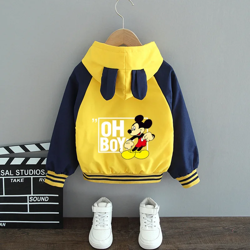 winter fleece jacket Children's Clothing Cartoon Mickey Minnie Jacket Autumn Coat Baby Boy Girl Outing Clothes Jacket Boys Spiderman Clothes red leather coat