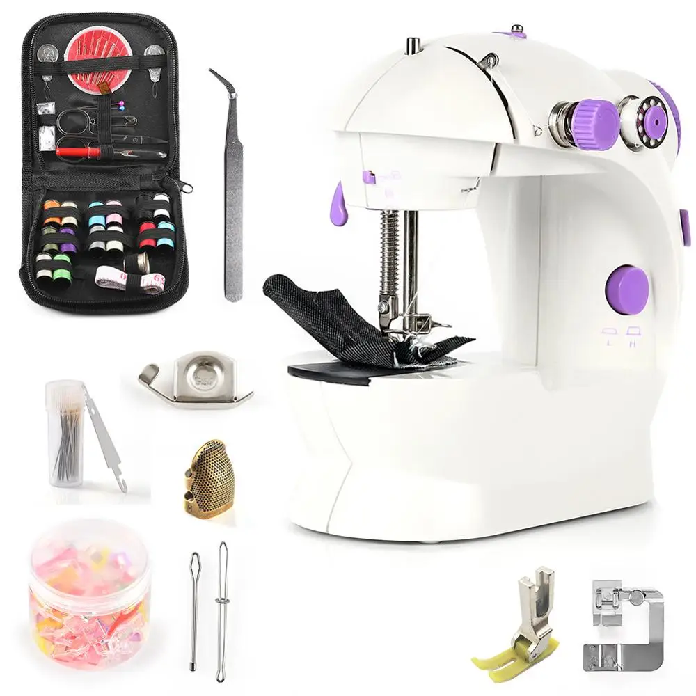 

110/220V Hand Sewing Machine Set Portable Domestic Electric Mini Sewing Machine With Kinds Of Multifunction Sewing Accessories