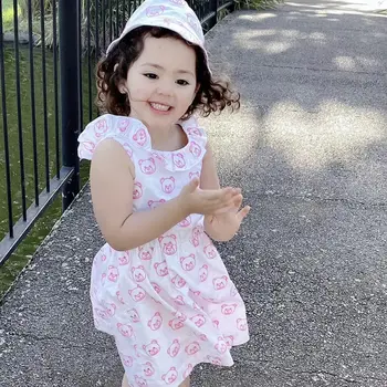 

2PCS High quality Baby Girls Clothing Set Infant Children Clothes Girls Short Sleeve Dress+Hat 2Pcs Clothing Set