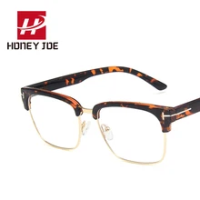 Полуметаллическая оправа для очков для женщин и мужчин, квадратная оправа для очков, прозрачные линзы, очки, оптическая оправа для очков, вечерние очки Nerd