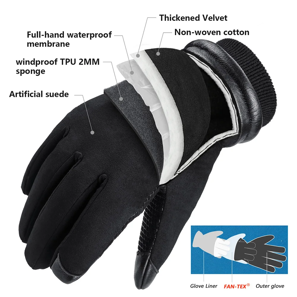 OZERO перчатки для мотоцикла с сенсорным экраном мужские водонепроницаемые зимние перчатки с сенсорным экраном для верховой езды с подогревом мото-перчатки зимние 9013A