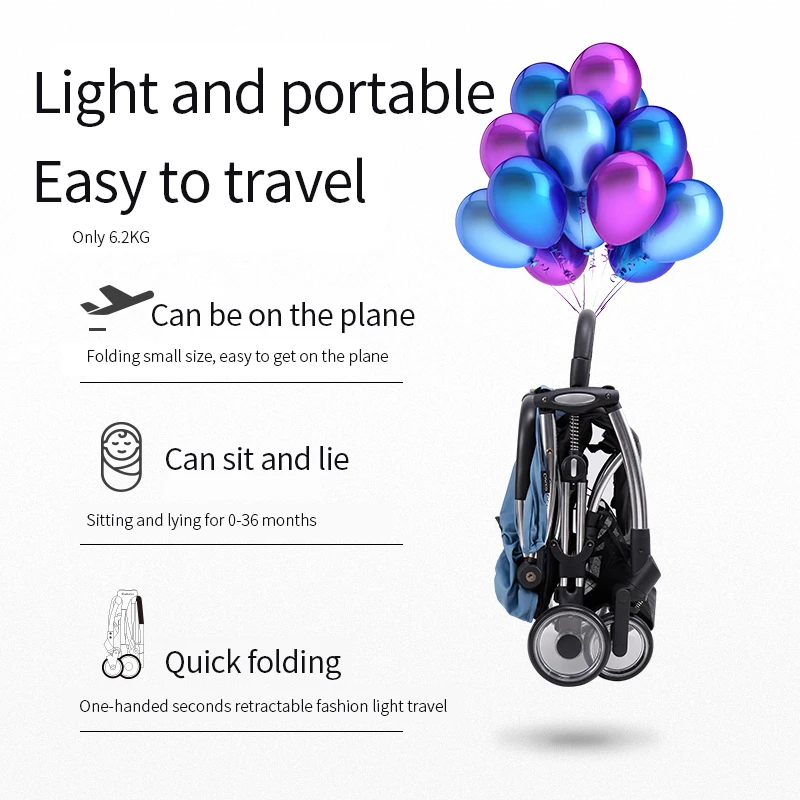  Baby stroller can sit and lay ultralight portable folding pocket umbrella baby child stroller 6.2kg