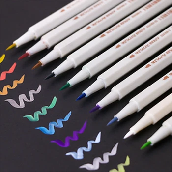 

10 color Soft Brush Head STA Metallic Colored Ink Water Pen for Scrapbook Photo Album Drawing Watercolor Art Marker Gel Pens