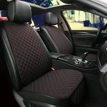 Linho capa de assento do carro protetor do assento da frente volta almofada esteira para o estilo do carro automotivo interior caminhão suv ou van