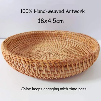 

New Woven Storage Basket Rattan Basket Desktop Storage Woven Basket Wicker Basket Wooden Basket Woven Basket Nut Basket Dried Fr
