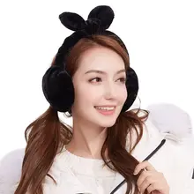 Осень зима милый кролик наушники плюс бархат Теплый ветрозащитный складной съемный ветрозащитный велосипед наушники