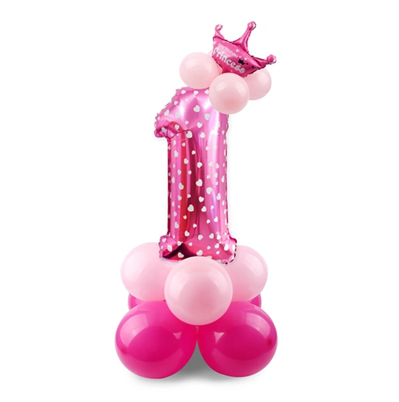 Huiran украшения для первого дня рождения ребенка 1, 2, 3 года, для вечеринки в честь Дня рождения, Детские сувениры, украшение для душа для мальчиков и девочек - Цвет: Pink One