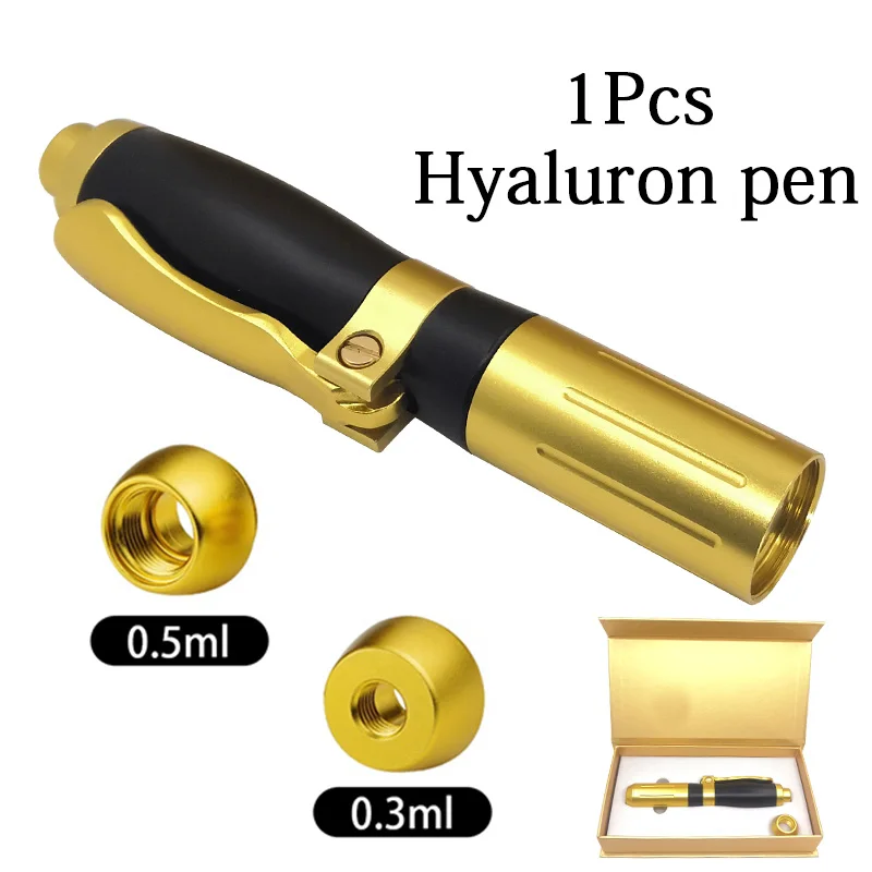 1pcs hyaluron pen 2 в 1 гиалуроновая ручка с двумя головками 0,3 мл и 0,5 мл гиалуроническая ручка с гиалуроновой кислотой наполнитель для губ Мезотерапия пистолет без иглы Распылитель ручка - Номер модели: 1pcs hyaluron pen
