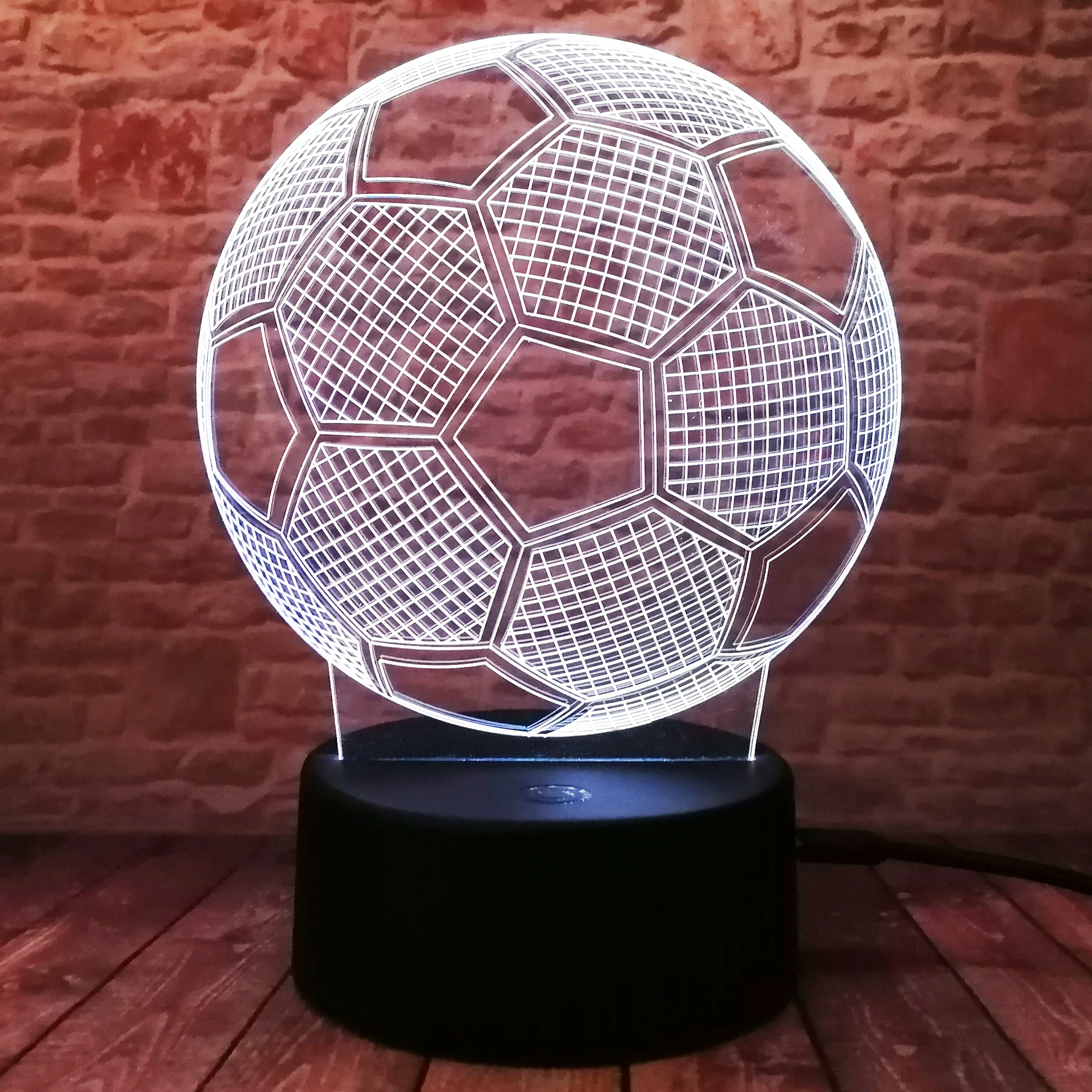 3D стильный светодиодный светильник с сенсорным датчиком в форме футбола ночник
