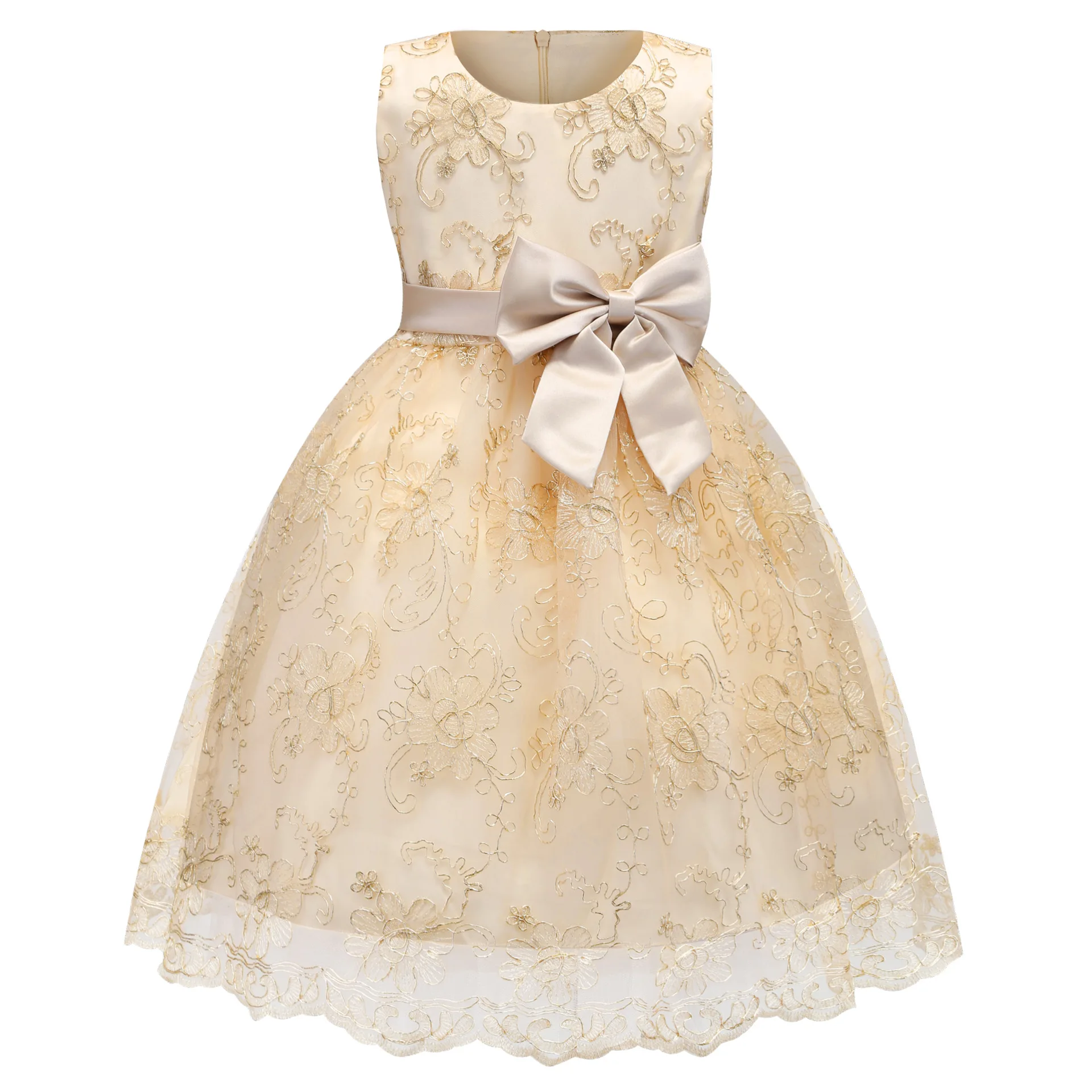 

2018 Europe And America Performance Formal Dress Girls Sleeveless Gauze Princess Dress