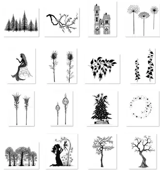 

tree Clear Silicone Stamp / seal for DIY Scrapbooking / Album Decorative Clear Stamp Sheets A216