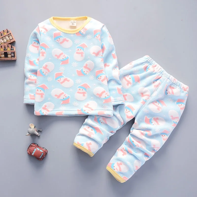 

Winter 2019 Printed Thick Thermal Underwear Men And Women Children Baby Pure Cotton Sweater Underwear Pajamas