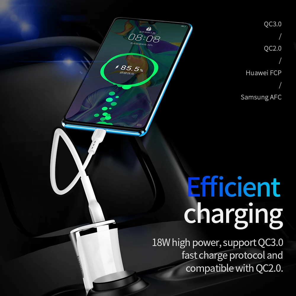 Автомобильное зарядное устройство HOCO PD QC 3 0 USB для Samsung S8 S9 S10 Xiaomi Mi9 Huawei