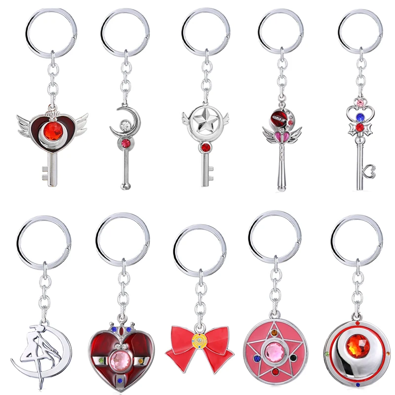 Cosplay Jewelry Sailor Moon Key Chain Sailormoon Heart Bow Pendant Keychains Ring Car Keychain Women Girl Gift | Украшения и