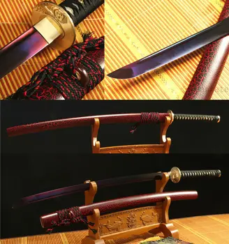 

1060 CARBON STEEL PURPLE BLUE BLADE BUDDHA TSUBA JAPANESE SAMURAI SWORD KATANA