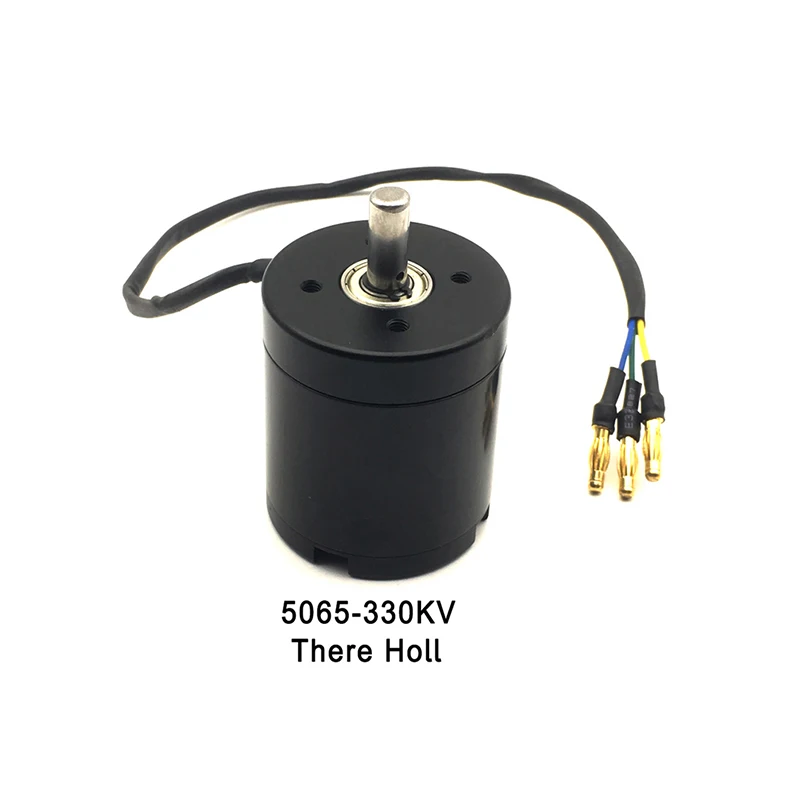 Moteur Brushless 5065 270KV avec capteurs Hall, fixé sur un support de drone, câbles colorés visibles.