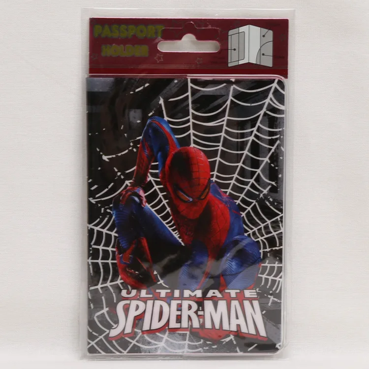 Cute Cartoon Animals Leather Passport Cover Men Women Ticket ID Card Holder Spider-Man Superman Travel Passport Holders 14*10cm