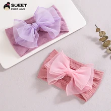 

Baby Girl Bow Headband Candy Color Cotton Hair Band for Children Cute Lace Bows Headwear Korean Hair Accessories For Newborns