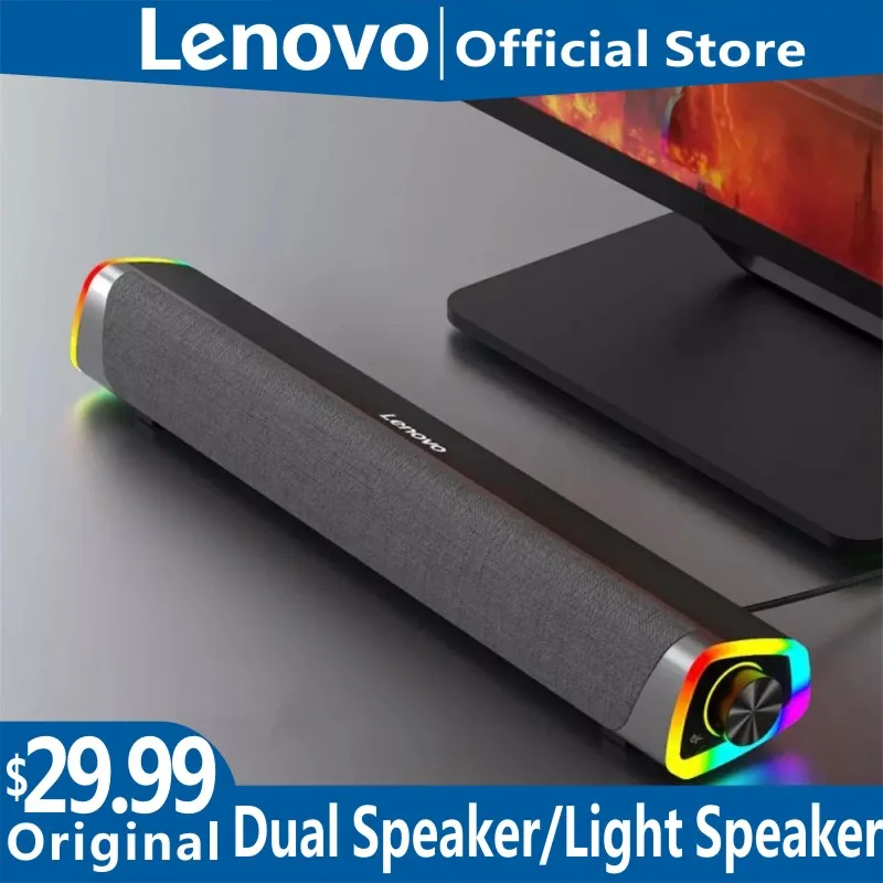 Lenovo L101 Desktop Speaker Stereo Music Surround Subwoofer Speaker For Macbook Laptop Notebook PC Player Wired Loudspeaker