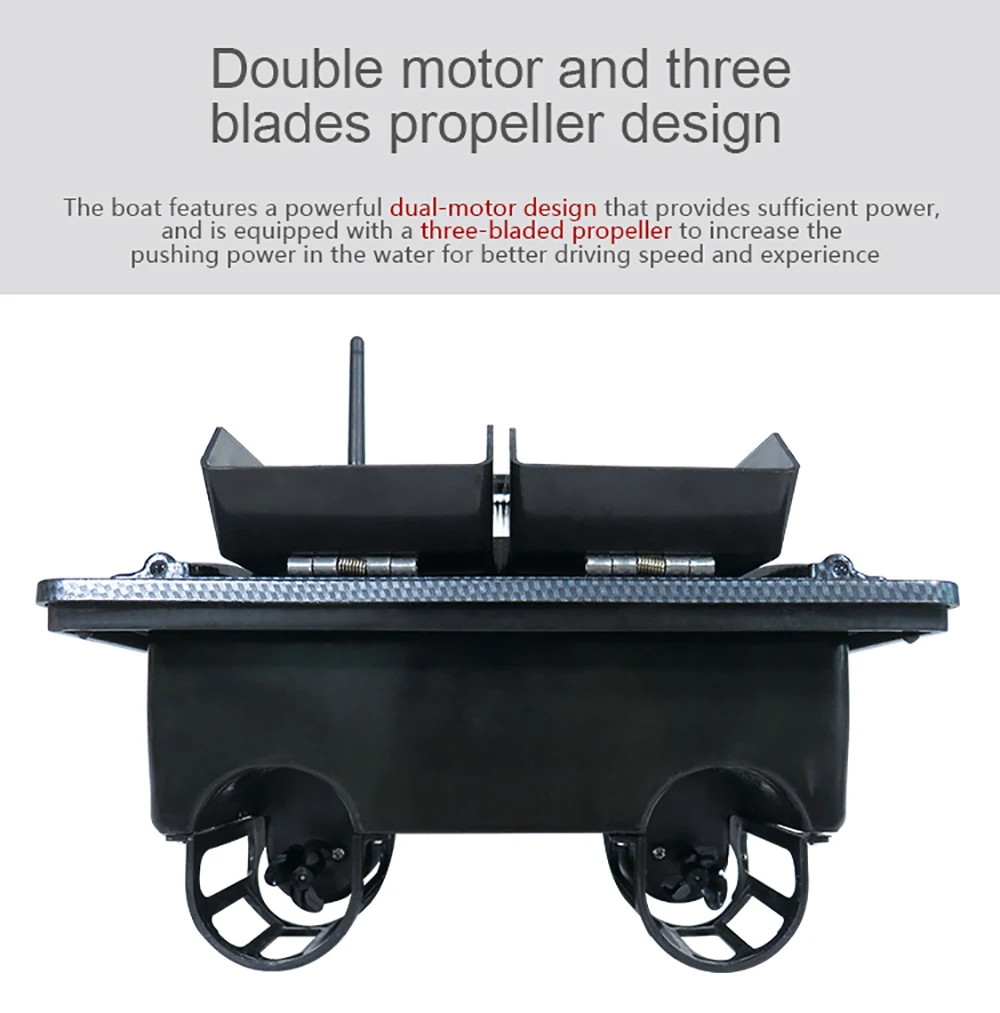 Flytec V007 RC Boat Intelligent 500m Control Fishing Finder Bait Double Motor Remote Control Boat High Speed 4.8km/h Speedboat