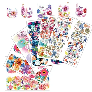 

Nail Art Sticker Watermark Sticker Water Ink Printed Flower Chinese Style French Art Watercolor Nail Decal Decoration Decoration