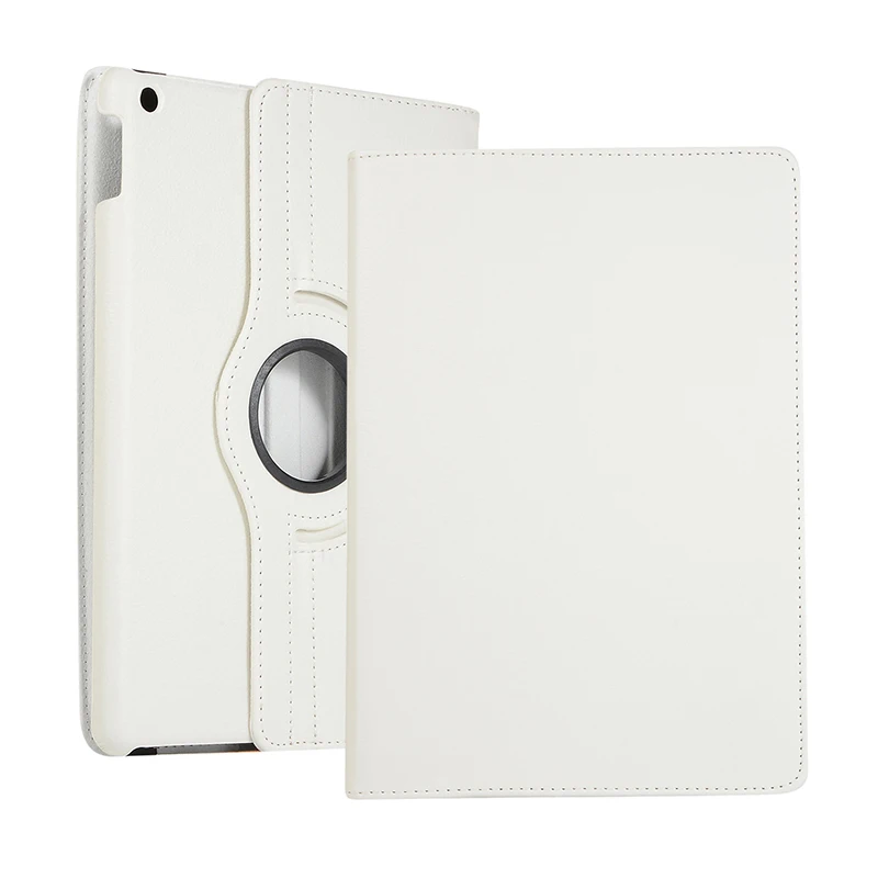 Белый 360 градусов вращение личи кожаный чехол с подставкой для iPad 10,2 7th Gen планшет принципиально откидная крышка+ стилус - Цвет: Белый
