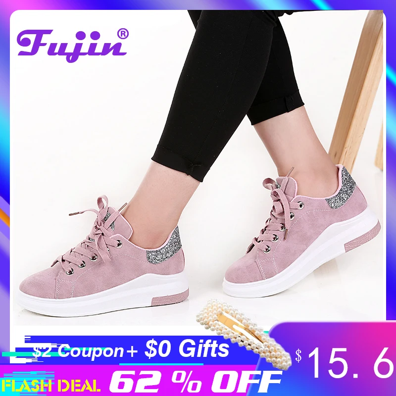 Baratos Fujin marca 2019 otoño Mujer Zapatos Zapatillas otoño suave cómodo Casual zapatos moda señora Flats zapatos femeninos para mujer