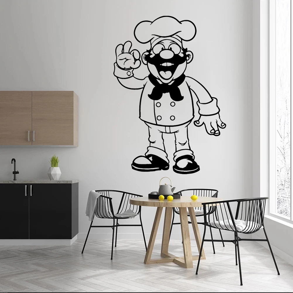 

Cartoon Cook Wall Stickers Waterproof Home Decor For Kitchen Accessories Decoration Bedroom Removable Vinyl Decals HJ0653