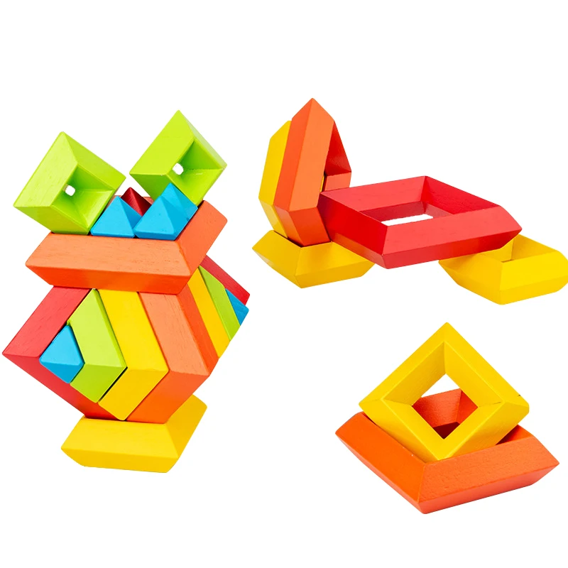 

Baby Wooden ToysColor Pyramid Stacking Blocks GameChildren's ToysCreative Fun Build Cognitive ToysChildren's Gifts
