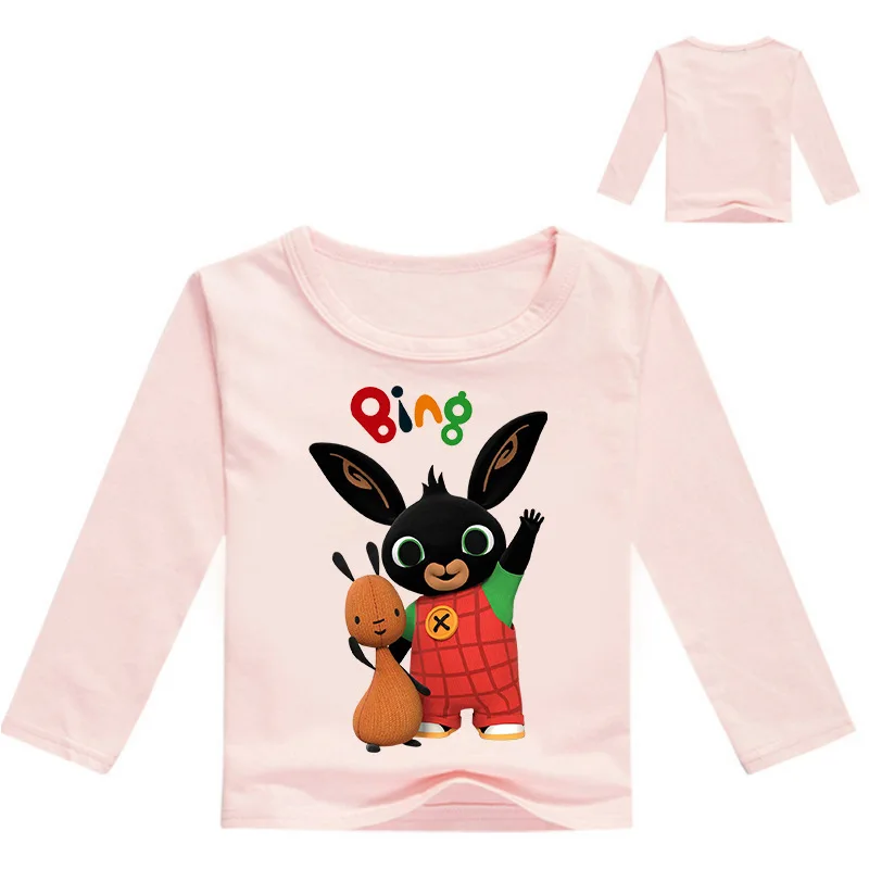 

2-16Y Funny Rabbit Bung Bing T Shirts Boys Long Sleeve Tops Cute Animal T Shirt Baby Girls T-shirt Casual Children Clothes Nova