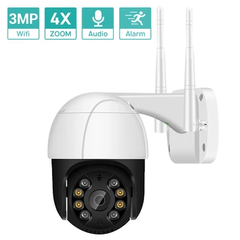 

3MP Mini PTZ Wifi Camera Auto Tracking 4xDigital Zoom AI Human Detection ONVIF Wireless Waterproof IP Camera ICSEE H.265X