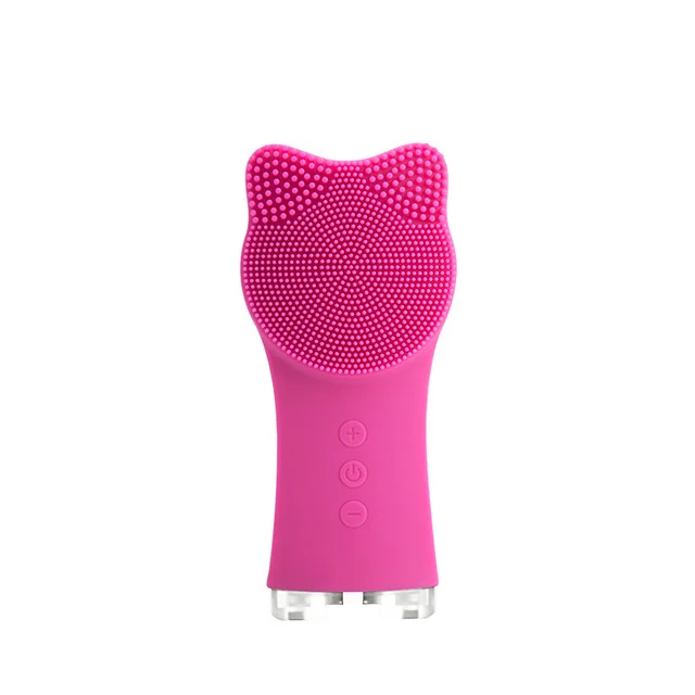 

2020 cute Silicone Face Cleansing Brush Mini Electric Massage Waterproof Facial Cleansing Tool Soft Deep Face Pore Cleanse Brush