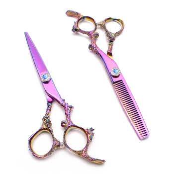 

Barber Scissors C9005 6" JP Stainless Customized Logo Hair Cutting Shears Thinning Scissors Dragon Handle Hairdressing Scissors