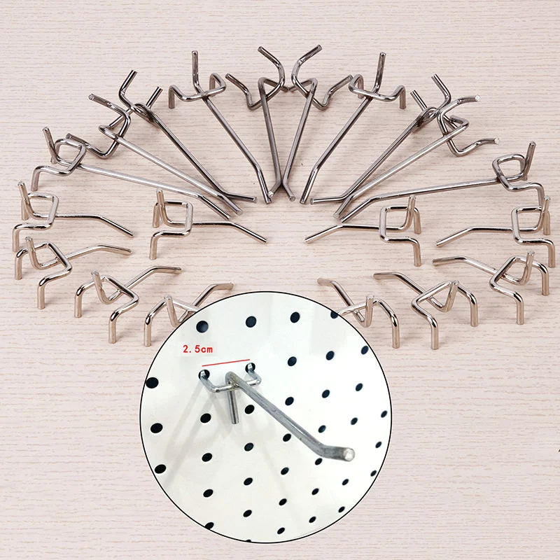 

10 Pcs 5/10/15cm Storage Garage Hanging Tool Storage Hooks Pegboard Hook Assortment Organizer Hang Kit Market Multi-Purpose Hook