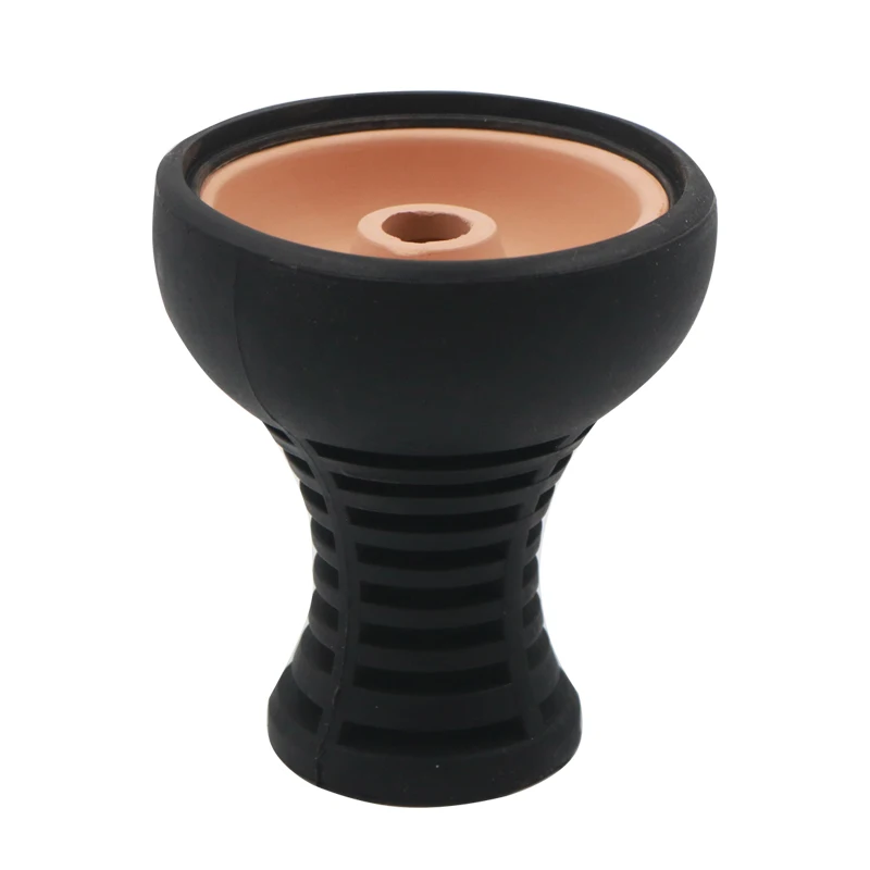 New 1PC Black Silicone & Ceramic Red Mud Shisha Bowl Shisha Tobacco Bowl Chicha Hookah Accessories