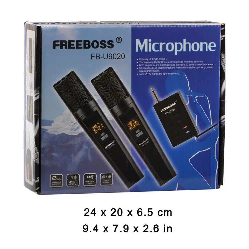 FB-U9020 2 способ 2x30 Регулируемая частота 2 ручные Bluetooth вечерние церковные школы Dj караоке беспроводной микрофон