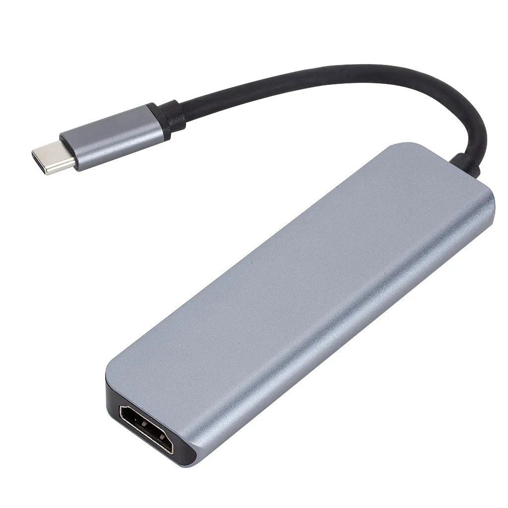 Ouhaobin5 в 1 type-C концентратор USB 3,0 адаптер с HDMI 4 к видео PD чтение SD/TF 3,0 карты USB порт для ПК