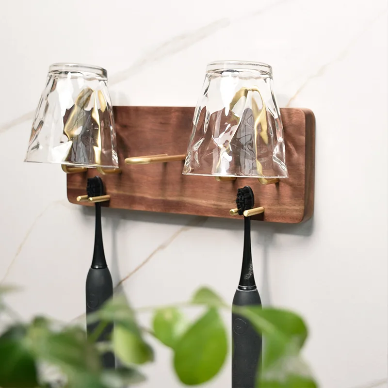 solid wood cup electric toothbrush small tooth cup suction type free