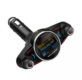 

3.5mm Audio Jack LED Display MP3 Player FM Transmitter Aux Modulator Fast Charging USB Car Charger bluetooth Hands free