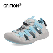 GRITION/женские уличные сандалии с открытым носком; Повседневная дышащая летняя пляжная обувь; нескользящие легкие туристические сандалии; большие размеры