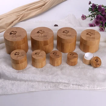 

50pcs-250g Natural bamboo cosmetic face cream jar PP inner skin care cream container,eye cream luxury bamboo jars
