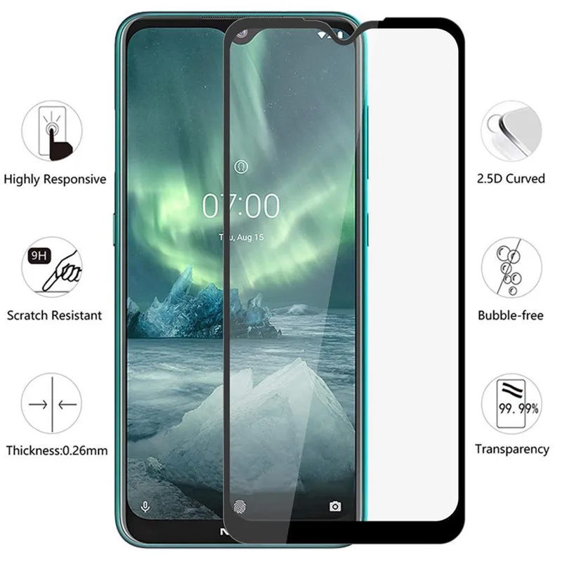 Мягкая задняя крышка объектива камеры 2 в 1 закаленное стекло для Nokia 7 6 дюйма