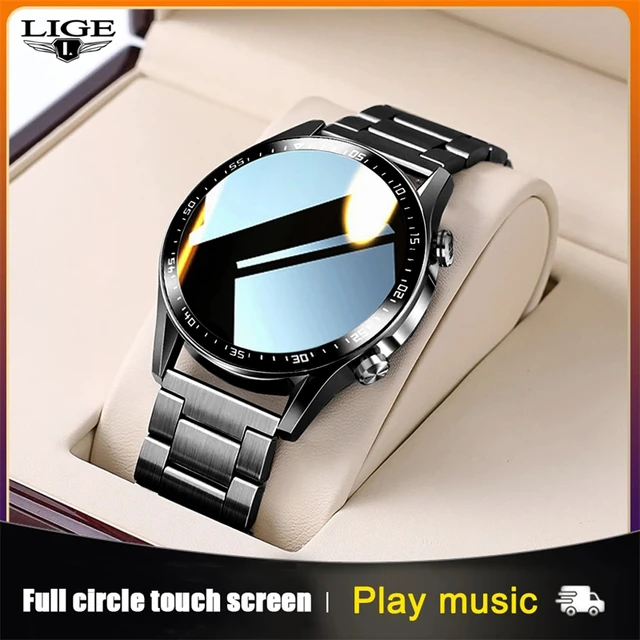 LIGE 2021 New Steel Band Digital Watch Men Sport Watches Electronic LED Male Wrist Watch For Men Clock Waterproof Bluetooth Hour 1
