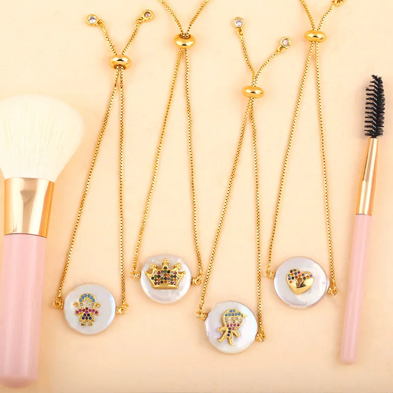 10 шт./лот, натуральный браслет для младенцев, круглый открытый треугольный геометрический браслет, европейский и американский браслет