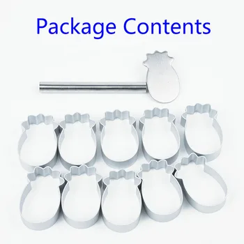

10x Pineapple Shape Cake Pie Biscuit Cutter Bread Mold&Pressing Mould Accessorie Cutting Cookie Dough Cake Cutters