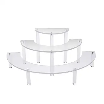 

3PCS Cupcake Display Stand Cake Stand Semi-circle Dessert Rack Tabletop Holder For Birthday Party Home Decoration