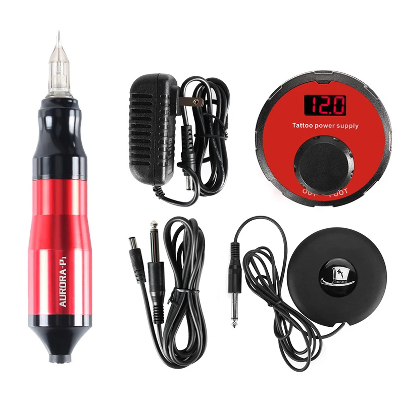  Professional Tattoo Machine Rotating Pen Suit Kit Tattoo Pen Magician Power Foot Pedal Tattoo Suppl